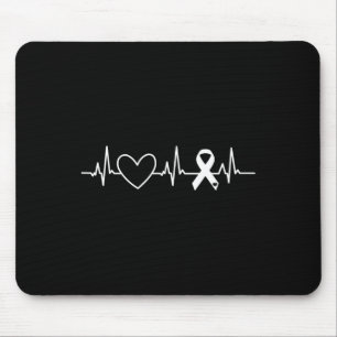 Herzerkrankungen Aufklärung Monat Ribbon Go Rotes Mousepad