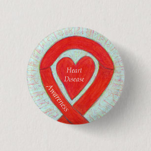 Herzerkrankungen Aufklärung Rotes Herz Ribbon Butt Button