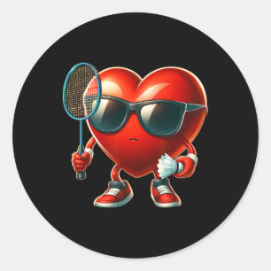 Herzerkrankungen Badminton Valentinstag Valentine Runder Aufkleber