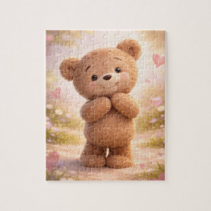 Herzerwärmende Liebe: Süßer 3D-Cartoon-Teddy Puzzle