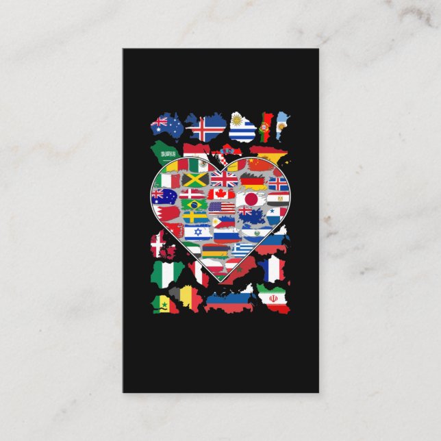 Herzfahnen des Weltlandes Reisen Visitenkarte (Vorderseite)