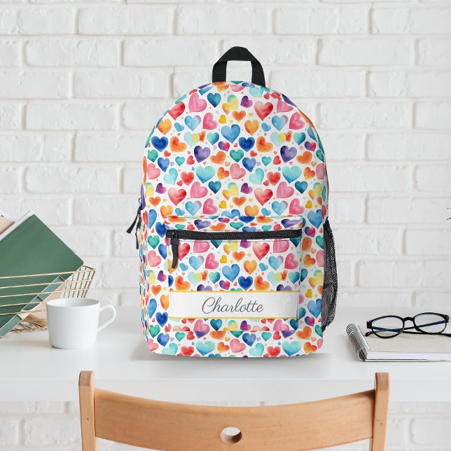 Herzfarbe Niedliche Liebe Individuelle Name Bedruckter Rucksack (Von Creator hochgeladen)