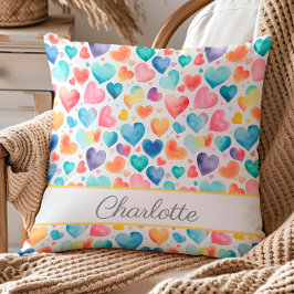 Herzfarbe Niedliche Liebe Individuelle Name Kissen