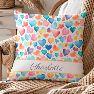 Herzfarbe Niedliche Liebe Individuelle Name Kissen