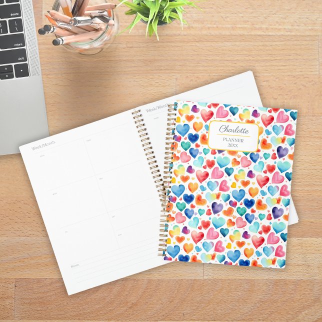 Herzfarbe Niedliche Liebe Individuelle Name Planer (Von Creator hochgeladen)