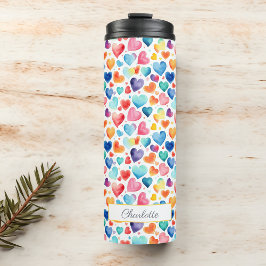Herzfarbe Niedliche Liebe Individuelle Name Thermosbecher