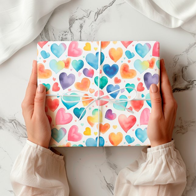 Herzfarbe Niedliche Liebe Süße Muster Geschenkpapier (Von Creator hochgeladen)