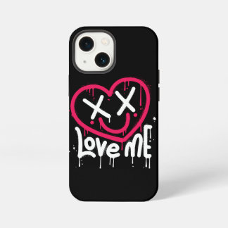 Herzfigur mit toten Augen und Lächeln gesprüht iPhone 13 Mini Hülle