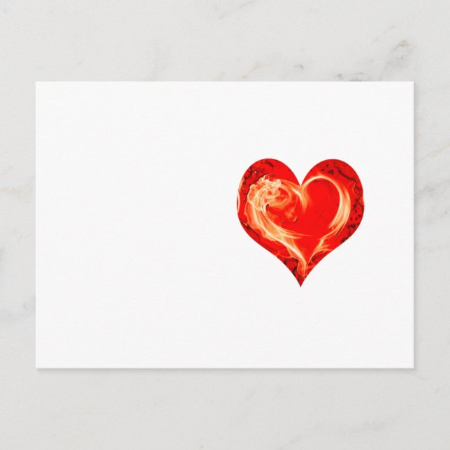 Herzflammen Postkarte (Vorderseite)