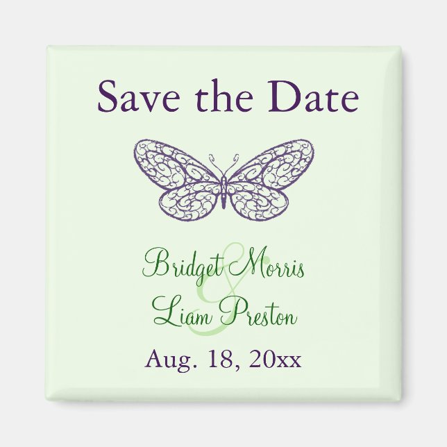 Herzflattern Save-the-Date-Magnet (grün) Magnet (Vorne)