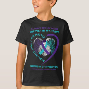 Herzflüge im Gedenken an Nephew Selbstmordgedanken T-Shirt