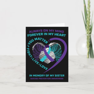 Herzflügel in Erinnerung an die Schwester - Suizid Karte