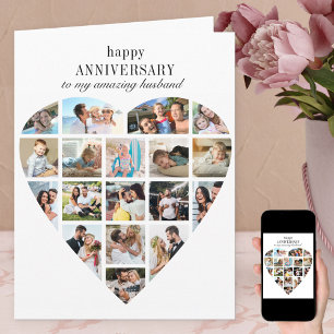 Herzform 18 Foto Collage Hochzeit Jubiläum Karte