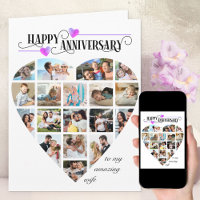 Herzform 18 Foto-Collage Hochzeitstag