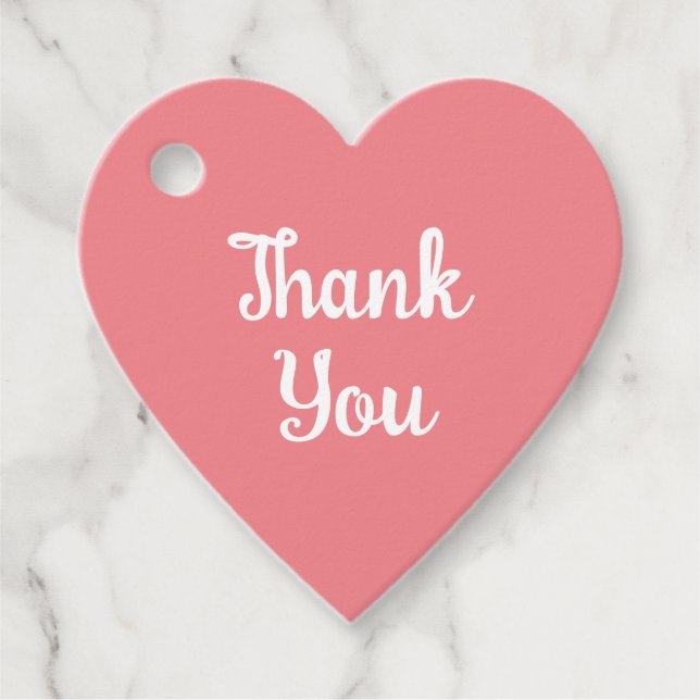 Herzform Dankeschön an die Geschenkmarken pink Geschenkanhänger (Vorderseite)
