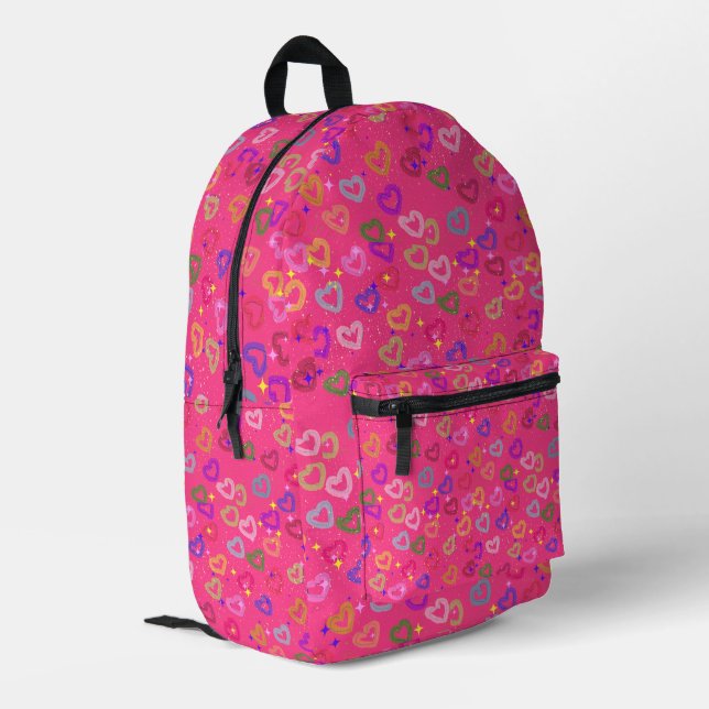 Herzform-Design-Rucksäcke Bedruckter Rucksack (Rückseitige Ecke links)