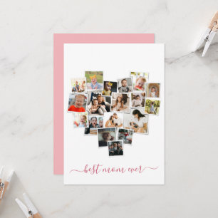 Herzform Foto Collage Mutter Tageskarte Einladung