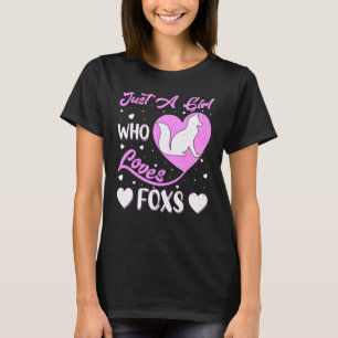 Herzform Fox nur ein Mädchen, das Foxen Lieben T-Shirt