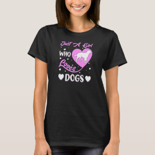 Herzform Hund nur ein Mädchen, das Hunde Liebe T-Shirt