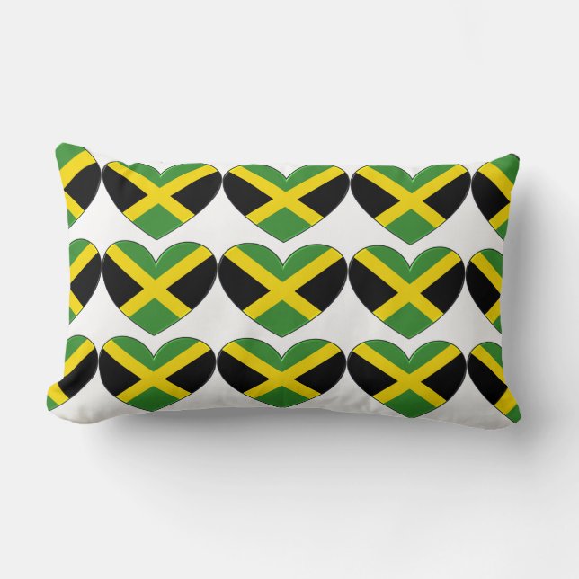 Herzform Jamaica Flag Muster Pillow Lendenkissen (Vorderseite)