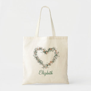 Herzform Personalisierte wirbelflorale Form Tragetasche