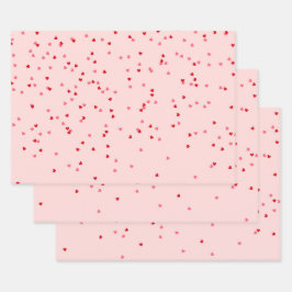 Herzform rosa und rotes Herz Geschenkpapier Set
