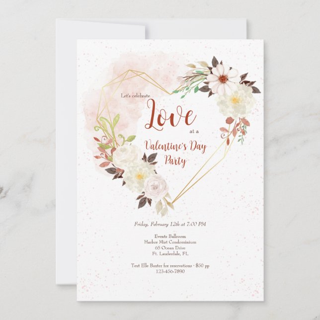 Herzform rustikal einladung (Vorderseite)