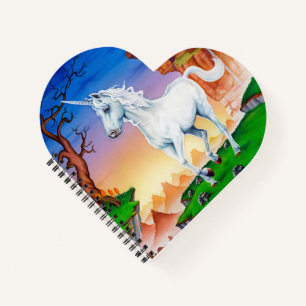 Herzform Spiralnotebook Magic Fantasy Unicorn Notizbuch