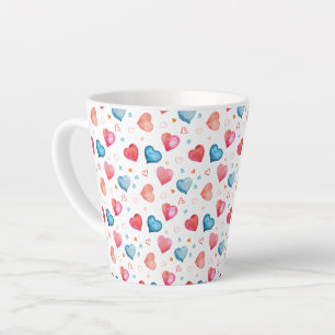 Herzform Wasserfarbe Handbemalung Milchtasse