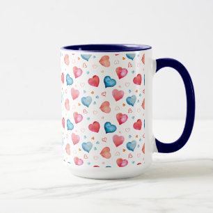 Herzform Wasserfarbe Handmalerei Tasse