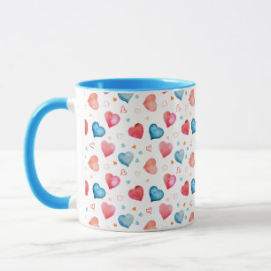 Herzform Wasserfarbe Handmalerei Tasse