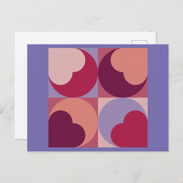 Herzformen Postkarte (Vorne/Hinten)