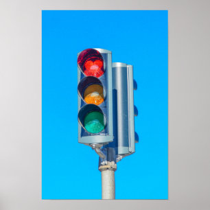 Herzförmige Ampel, Akureyri, Island Poster