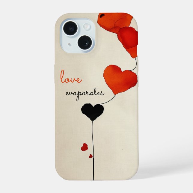 Herzförmige Balloons iPhone 15 Hülle (Rückseite)