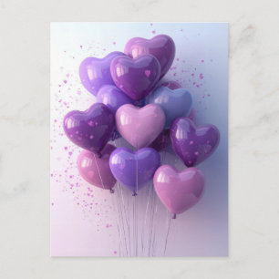Herzförmige Balloons Valentins Gruß Postkarte