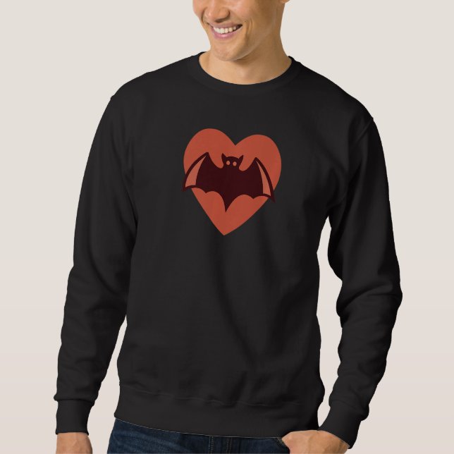 Herzförmige Bat-Liebe für Bat Sweatshirt (Vorderseite)