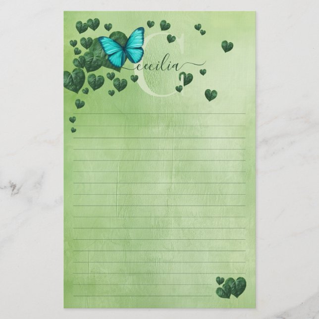 Herzförmige Blätter Bouquet Briefpapier (Vorderseite)