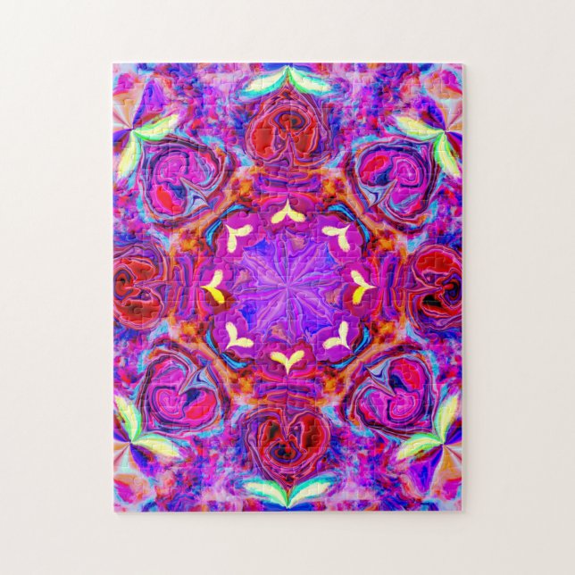 Herzförmige Blume Abstrakt Puzzle (Vertikal)