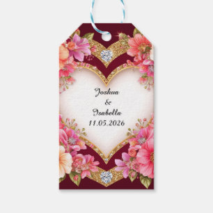Herzförmige Blumengesteck Geschenkanhänger