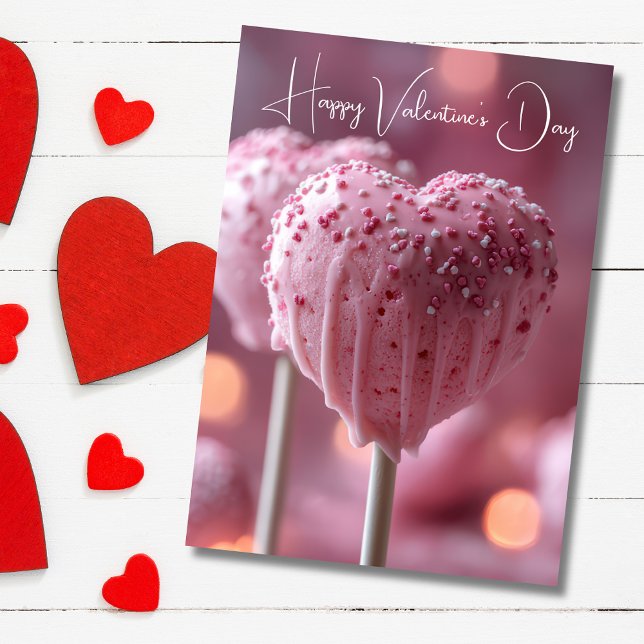Herzförmige Cakepops Valentins Gruß Karte (Von Creator hochgeladen)