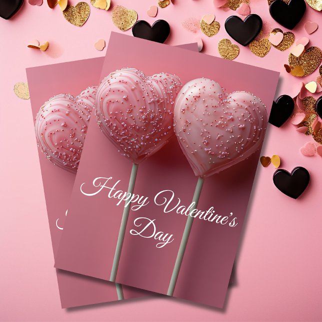 Herzförmige Cakepops Valentins Gruß Karte (Von Creator hochgeladen)