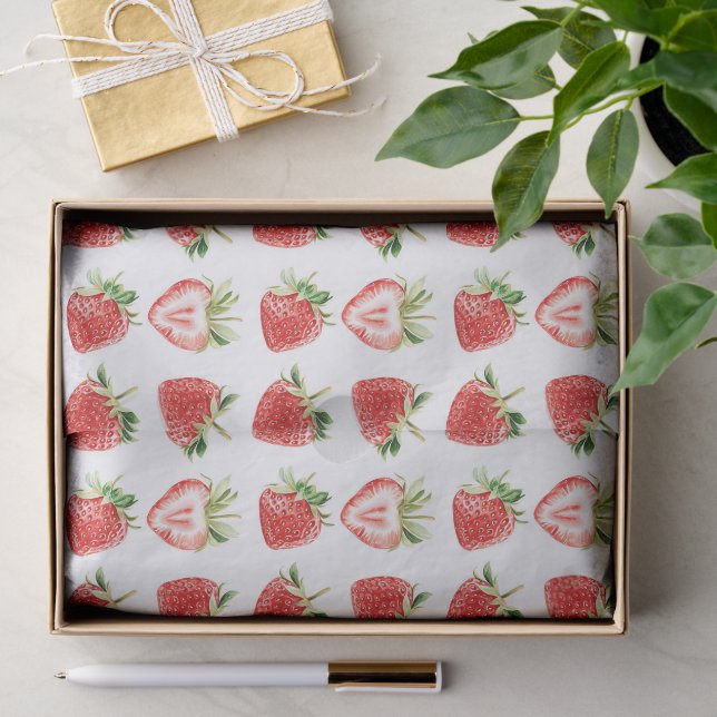 Herzförmige Erdbeeren Geburtstag Seidenpapier (Geschenk)