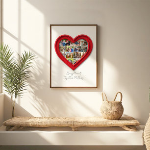 Herzförmige Familienfoto-Collage Poster