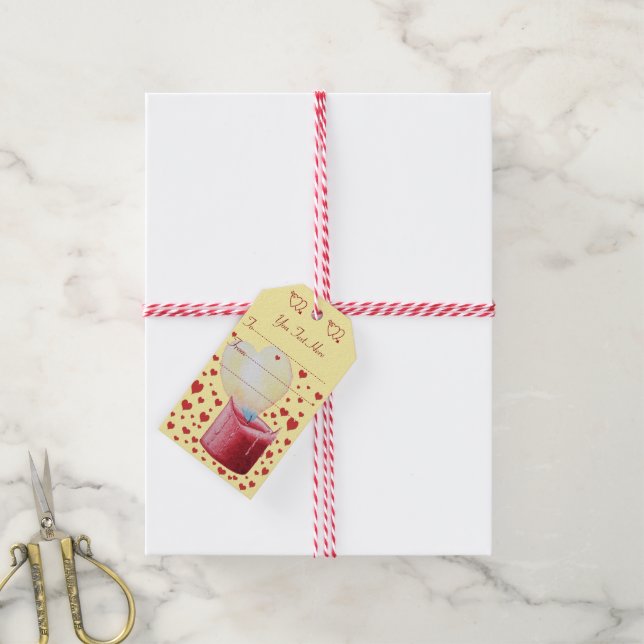 Herzförmige Flammenkerzenmalerei romantisch Geschenkanhänger (Mit Garn)