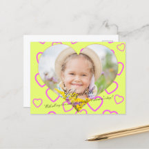 Herzförmige Foto Kinder Gelbe Karten