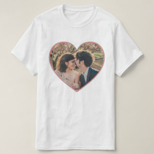 Herzförmige Foto-Valentine oder Hochzeit nach Maß T-Shirt