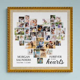 Herzförmige Fotocollage 36 Bilder Trauer Gedenkfei Poster