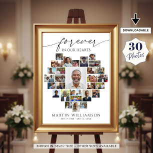 Herzförmige Fotocollage Für immer in unseren Herze Poster