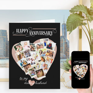 Herzförmige Fotocollage Hochzeit Jubiläum Karte