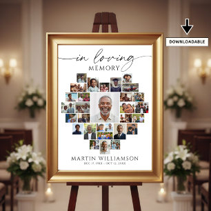 Herzförmige Fotocollage In Liebe Erinnerung Poster